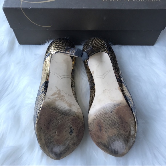 ✨Enzo Angiolini Eatanen heels. Black &Gold. 5 inch - Picture 6 of 8